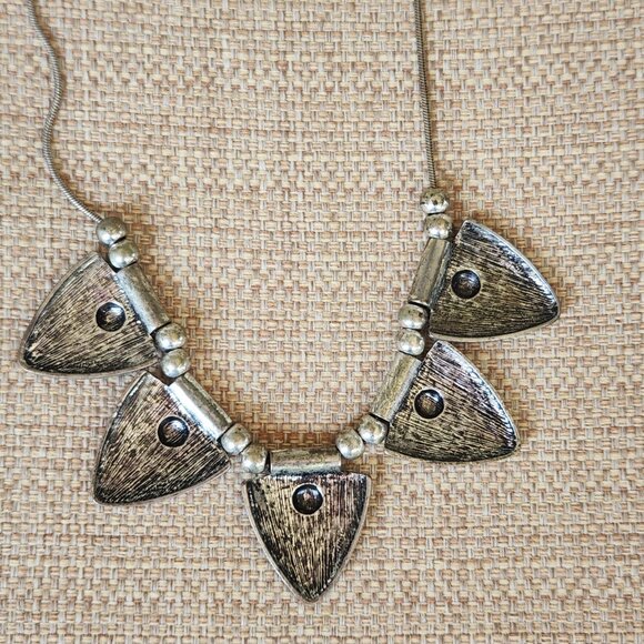 Bold Tribal Statement Necklace – Antique Silver Tone - Picture 11 of 11